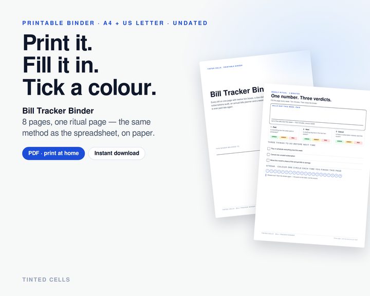 Bill Tracker Binder